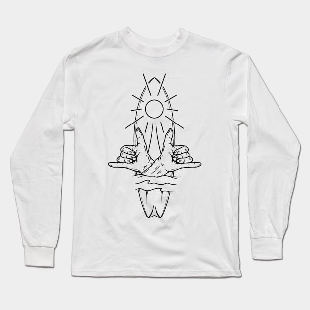 Shaka Waves Long Sleeve T-Shirt by P7 illustrations 